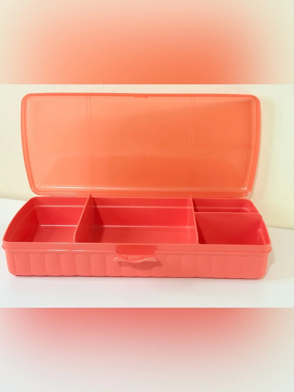 Tupperware LUNCH N THINGS Divided Organizer Snack Sandwich BENTO BOX orange cooo